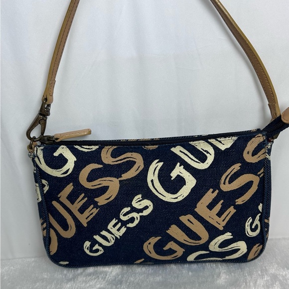 Guess Y2K vintage Blue and Tan Shoulder Bag - Picture 1 of 4